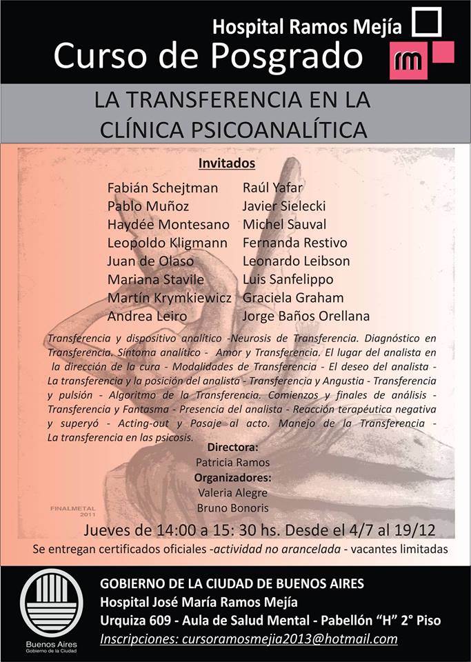 La transferencia en la clínica psicoanalítica - Hospital Ramos Mejía - Michel Sauval