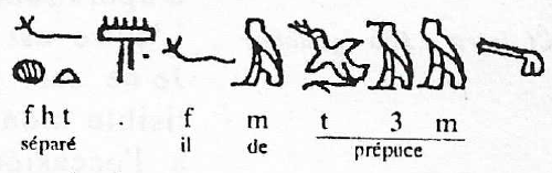 Letras egipcias - Separado del prepucio - Lacan